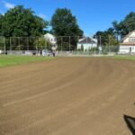 Joe Williams Field recently groomed facing the third base dugout and bleachers