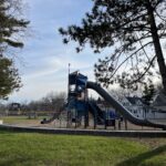 Joe Williams playground features a massive tunnel slide recommended for ages 5-12