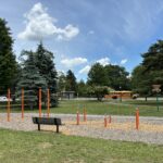 Joe Williams fitness area facing Roger Williams Park. The classic funnel ball pole is the last of its kind in our system