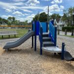 Joe Williams playground separate play structure for ages 2-5 with slide and hammock