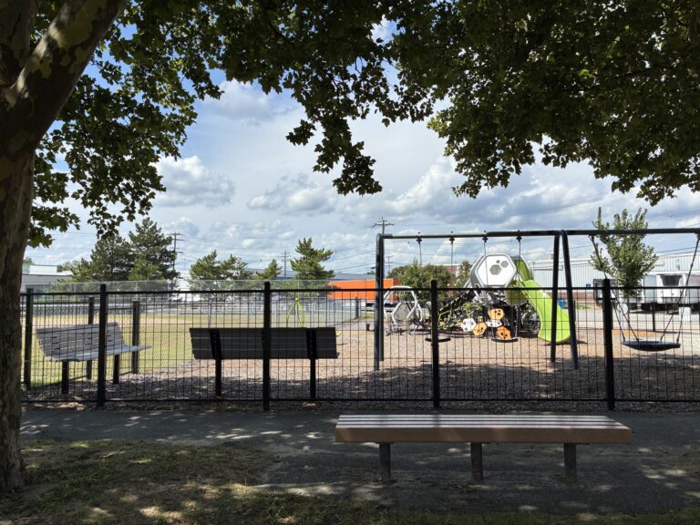 JT Owens Park features Ed Hooks Playground with shade, seating, and play equipment for ages 2-12