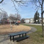 Major Park view of play amenities from the shaded picnic area