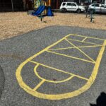 Mattie Smith Park hopscotch area and two uprights spinners for ages 2-12