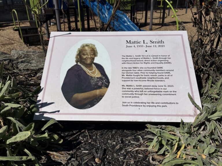 Mattie Smith Park memorial plaque