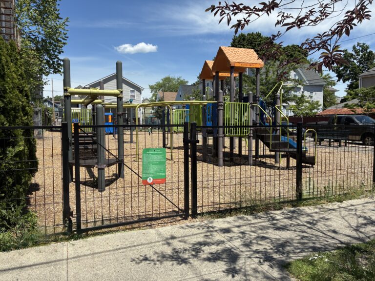 Mattie Smith Park entrance on Glenham St at the track ride for ages 5-12