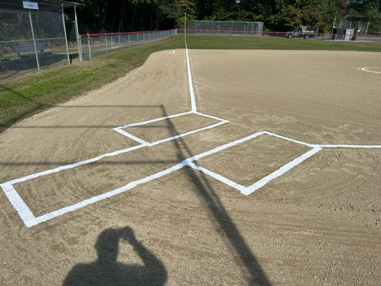 Mt Pleasant Little League Park view down the left field line of a freshly groomed field 3