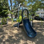 Mt Pleasant Little League Park playground slide for ages 2-5 with other equipment