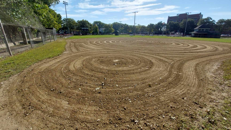 Mt Pleasant Little League Park behind the plate of a freshly groomed field 2
