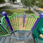 Pastore Park view of the picnic area from atop the play structure for ages 5-12
