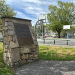 Pastore Park monument facing the ball court