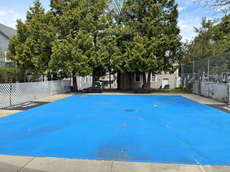 Pastore Park waterpark is fenced in and accessible seasonally through the Rec
