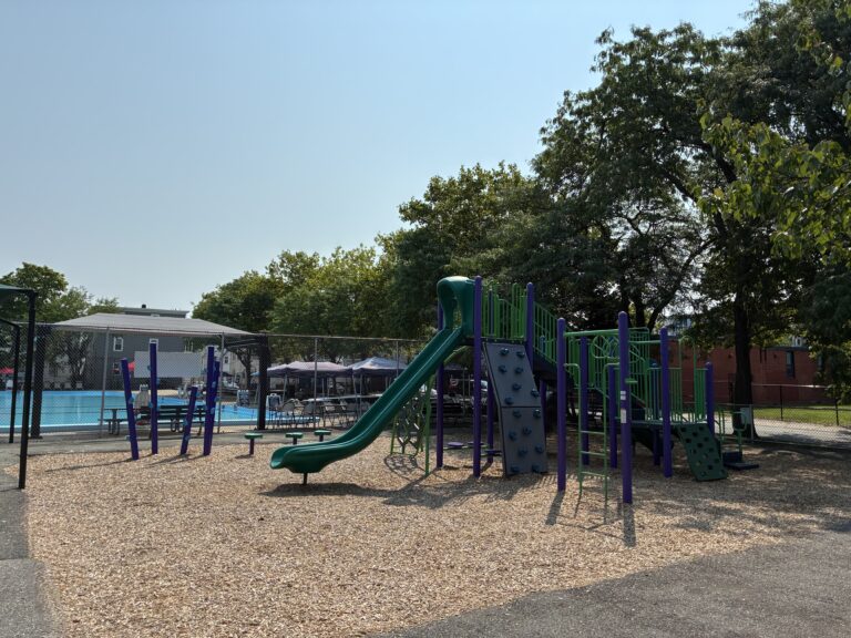 Pastore Park view of the playground for ages 5-12 from the picnic area August 2026