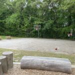 Paterson Park Basketball Court with two toops and seating areas