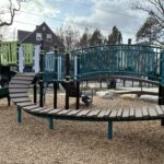 Paterson Park play structure for ages 5-12 unique bridge between decks