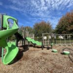 Prete-Metcalf Park playground for ages 5-12 features a large spiral slide