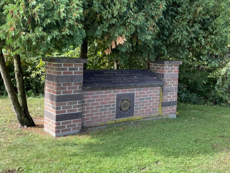 Prete-Metcalf Park Arthur Coia Memorial Walking Track marker