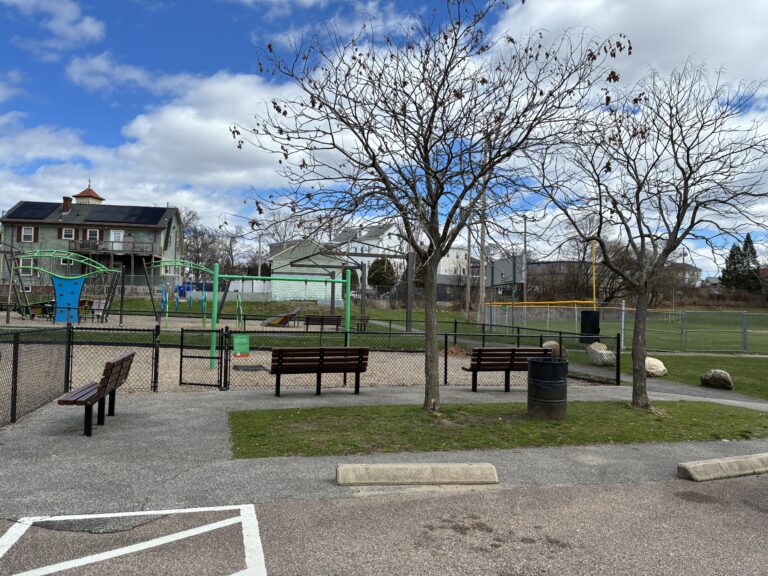 Prete-Metcalf Park playground features ample bench seating