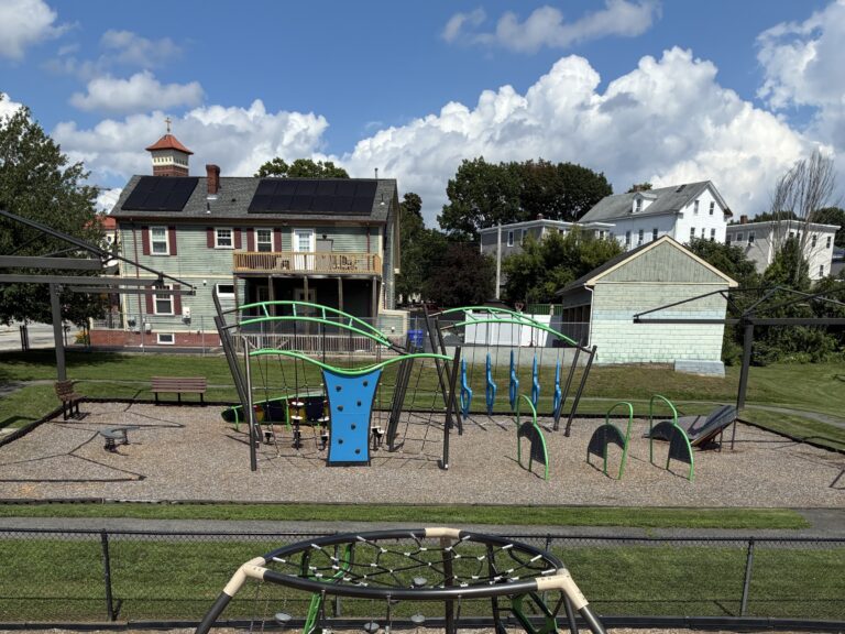 Prete-Metcalf Park view of the parkour fitness area from atop the playground