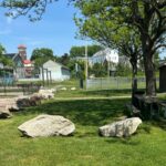 Prete-Metcalf Park picnic area with view of St. Ann's on Hopkins Square