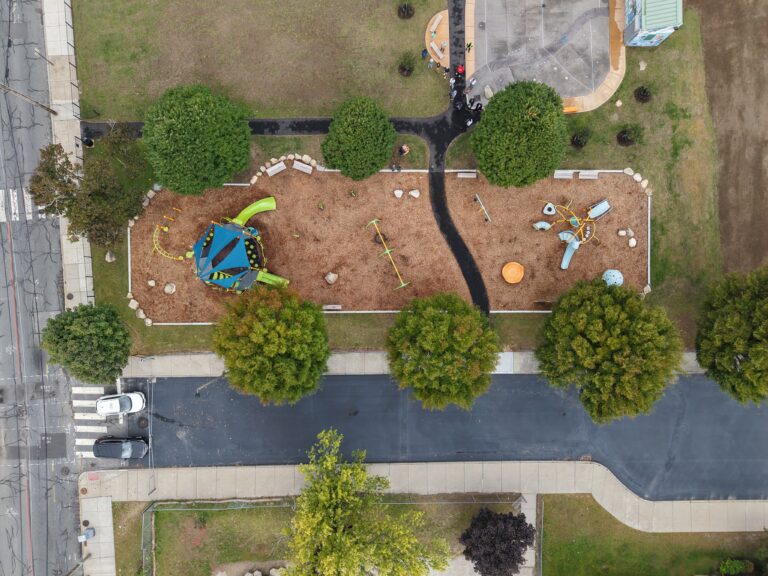 Richardson Park aerial photo of playground during the ribbon cutting ceremony on September 18, 2025