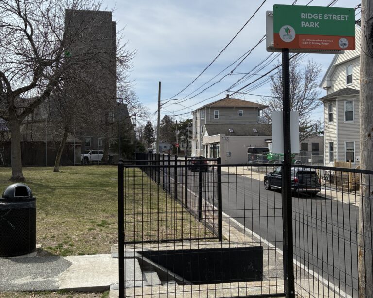 Ridge St Park Ridge St entrance looking down Ridge St towards Franciscan Park