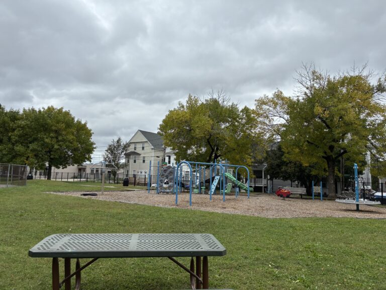 Ridge St Park view from picnic table on north lawn