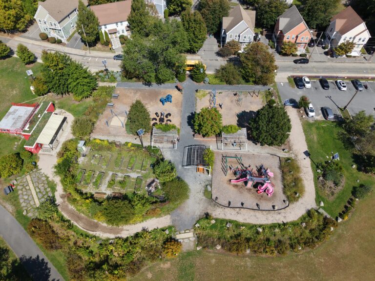 Riverside Park bird's eye view in September 2025 facing north