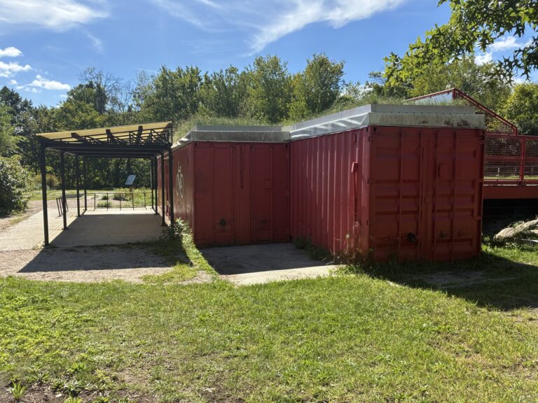 Riverside Park hosts the Red Shed bicycle repair facility and various amenities maintained and operated by WRWC
