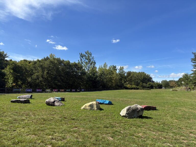 Riverside Park features an expansive west lawn and nearly half a mile of bike path