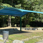 Roger Williams Park Softball Field shade structure behind the backstop