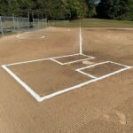 Roger Williams Park Softball Field looking up the third base line from behind the plate