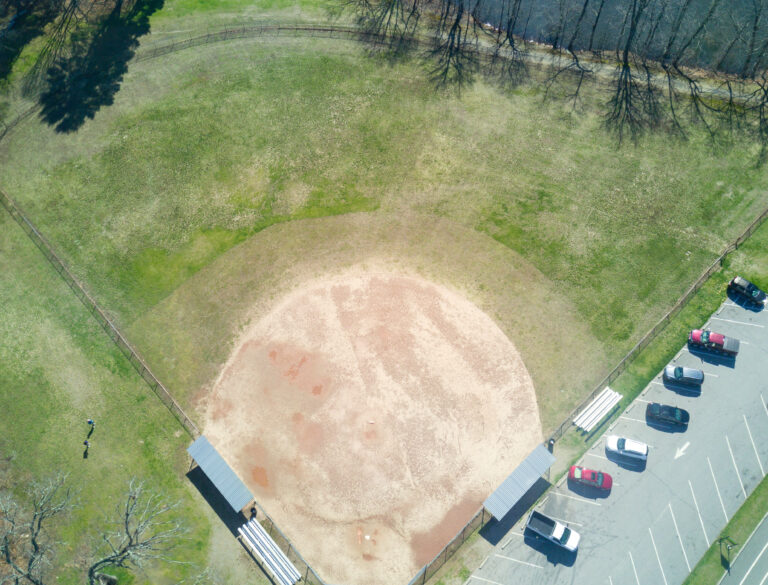 Roger Williams Park Softball Field aerial photo from Spring 2021