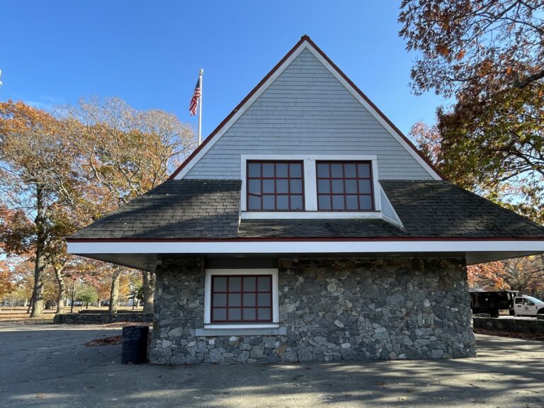 Roger Williams Park Tim O'Neil Field press box has windows for fields 1 and 2