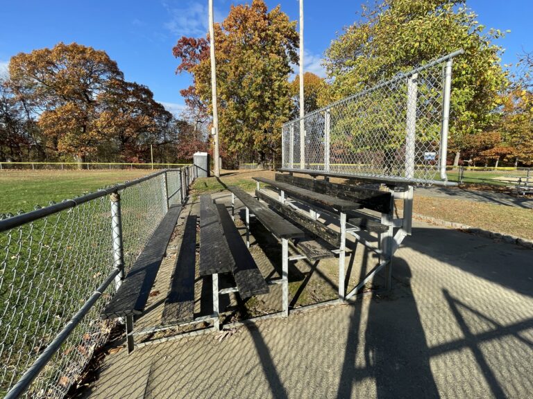 Roger Williams Park Tim O'Neil Field bleachers on all 3 fields- shown are the first base side on field 2