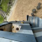 Roger Williams Park Bear Ground looking down at the play sculpture access