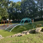 Viscolosi Park playground viewed from the east entrance in August