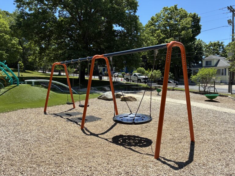 Viscolosi Park features swings for ages 5-12 including two belts and an extra large birds nest