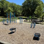 Viscolosi Park fitness area for ages 13+ includes fitness steps and dip bench