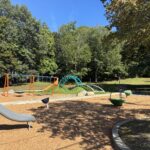 Viscolosi Park features a picnic table and three different playground spinners for ages 5-12