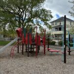 Warren St Park play structure for ages 5-12 in May