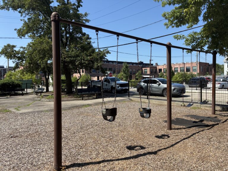 Warren St Park playground swings for ages 2-12- belts and buckets
