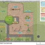 Warren St Park rendering for upcoming improvements 2026 will feature new play equipment and park furnishings