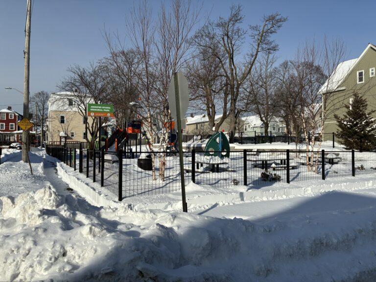 Jennifer Rivera Park viewed from Potters Ave in Winter 2025-26