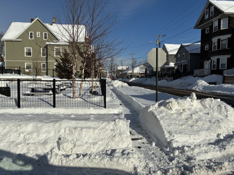 Jennifer Rivera Park snow cleared from sidewalks in January 2026